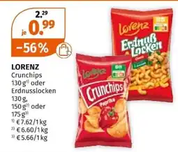 Müller LORENZ Crunchips oder Erdnusslocken Angebot