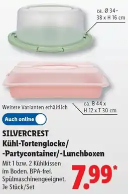 Lidl SILVERCREST Kühl-Tortenglocke/ Partycontainer/Lunchboxen Angebot