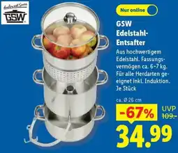 Lidl GSW Edelstahl Entsafter Angebot