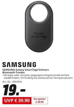 MediaMarkt SAMSUNG Galaxy SmartTag2 Schwarz Bluetooth-Tracker Angebot