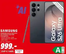 MediaMarkt SAMSUNG Galaxy S26 Ultra 256 GB Black Dual SIM Smartphone Angebot