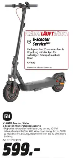 MediaMarkt XIAOMI Scooter 5 Max E-Scooter mit Straßenzulassung Angebot