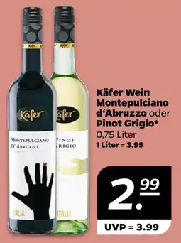 NETTO Käfer montepulciano d'abruzzo oder pinot grigio Angebot