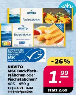 NETTO Navito msc backfischstäbchen oder fischstäbchen Angebot