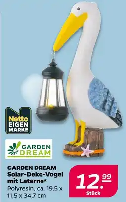 NETTO Garden dream solar-deko-vogel mit laterne Angebot