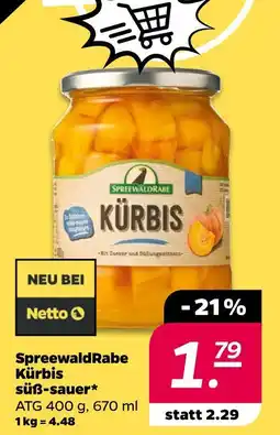 NETTO Spreewaldrabe kürbis süß-sauer Angebot