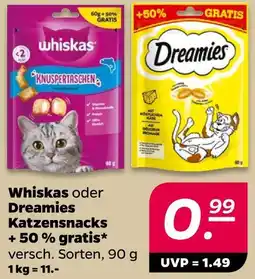 NETTO Whiskas oder dreamies knuspertaschen Angebot