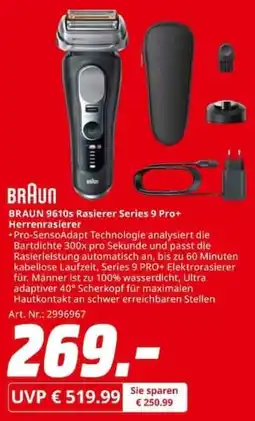 MediaMarkt BRAUN 9610s Rasierer Series 9 Pro+ Herrenrasierer Angebot
