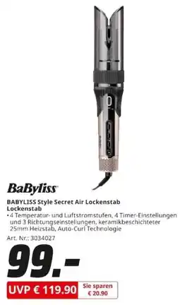 MediaMarkt BABYLISS Style Secret Air Lockenstab Angebot