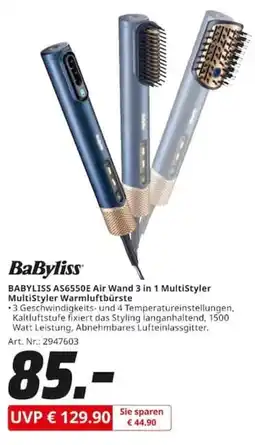 MediaMarkt BABYLISS AS6550E Air Wand 3 in 1 MultiStyler Warmluftbürste Angebot