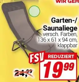 CENTERSHOP Garten/ Saunaliege Angebot