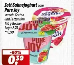 Simmel Zott Sahnejoghurt oder Pure Joy Angebot