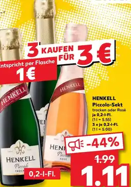 Kaufland HENKELL Piccolo-Sekt Angebot