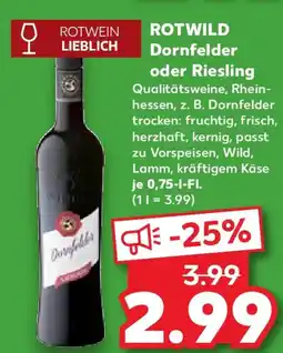 Kaufland ROTWILD Dornfelder oder Riesling Angebot