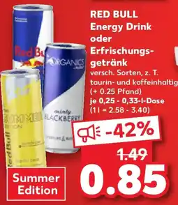 Kaufland RED BULL Energy Drink oder Erfrischungsgetränk Angebot