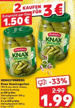 Kaufland HENGSTENBERG Knax Gewürzgurken Angebot