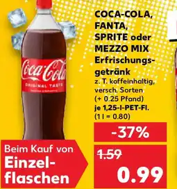 Kaufland COCA-COLA, FANTA, SPRITE oder MEZZO MIX Erfrischungsgetränk Angebot