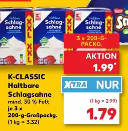 Kaufland K-CLASSIC Haltbare Schlagsahne Angebot