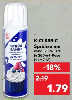 Kaufland K-CLASSIC Sprühsahne Angebot