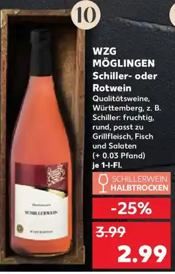 Kaufland WZG MÖGLINGEN Schiller- oder Rotwein Angebot