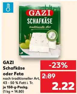 Kaufland GAZI Schafkäse oder Feta Angebot