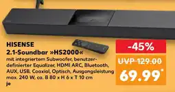 Kaufland HISENSE 2.1-Soundbar HS2000 Angebot