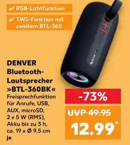 Kaufland DENVER Bluetooth- Lautsprecher BTL-360BK Angebot