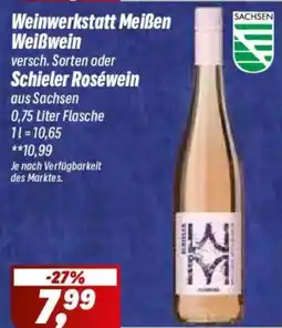 Simmel Weinwerkstatt Meißen Weißwein oder Schieler Roséwein Angebot