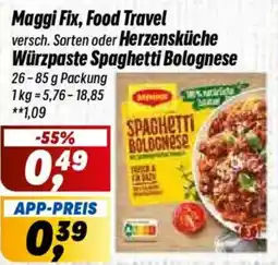 Simmel Maggi Fix, Food Travel oder Herzensküche Würzpaste Spaghetti Bolognese Angebot