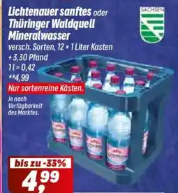 Simmel Lichtenauer sanftes oder Thüringer Waldquell Mineralwasser Angebot