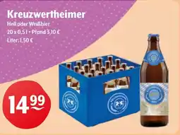 Getränke Hoffmann Kreuzwertheimer Hell oder Weißbier Angebot