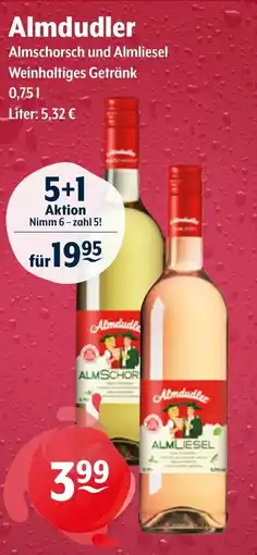 Getränke Hoffmann Almdudler Almschorsch und Almliesel Weinhaltiges Getränk Angebot