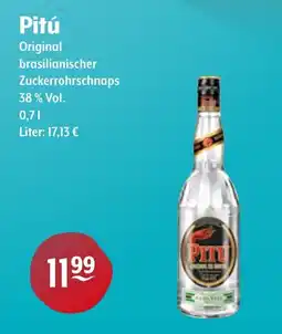 Getränke Hoffmann Pitú Original brasilianischer Zuckerrohrschnaps 38% Vol. Angebot