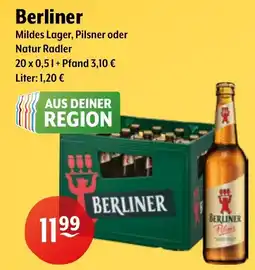 Getränke Hoffmann Berliner Mildes Lager, Pilsner oder Natur Radler Angebot