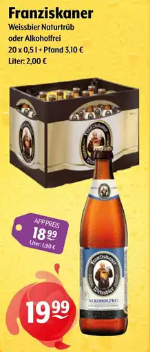Getränke Hoffmann Franziskaner Weissbier Naturtrüb oder Alkoholfrei Angebot