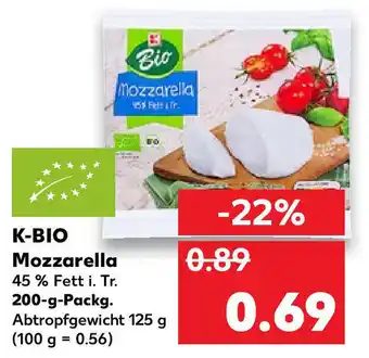 Kaufland K-Bio Mozzarella 200-g-Packg. Angebot