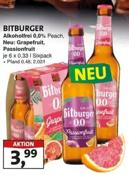 Lösch Depot BITBURGER Alkoholfrei 0,0% Peach, Neu: Grapefruit, Passionfruit Angebot