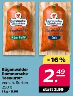 NETTO Rügenwalder Pommersche Teewurst Angebot