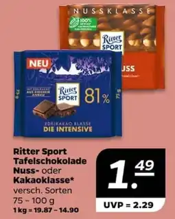 NETTO Ritter Sport Tafelschokolade Nuss oder Kakaoklasse Angebot