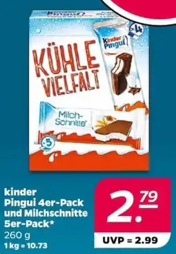 NETTO kinder Pingui 4er-Pack und Milchschnitte 5er-Pack Angebot