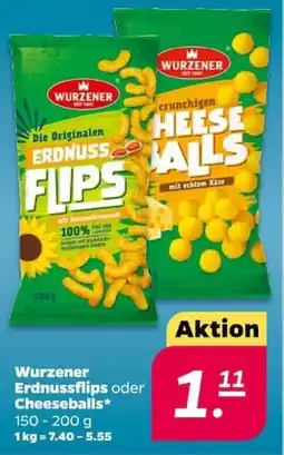NETTO Wurzener Erdnussflips oder Cheeseballs Angebot