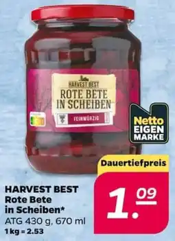NETTO HARVEST BEST Rote Bete in Scheiben Angebot