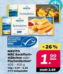 NETTO NAVITO MSC Backfischstäbchen oder Fischstäbchen Angebot