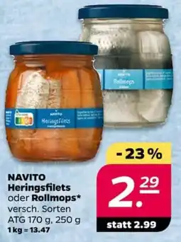 NETTO NAVITO Heringsfilets oder Rollmops Angebot