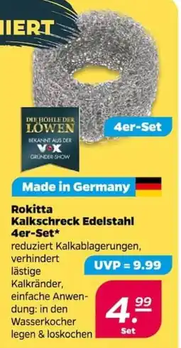 NETTO Rokitta Kalkschreck Edelstahl 4er-Set Angebot