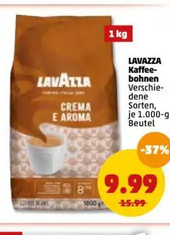 PENNY Lavazza Kaffeebohnen 1000g Beutel Angebot