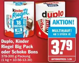 AEZ Duplo, Kinder Riegel Big Pack oder Schoko Bons Angebot