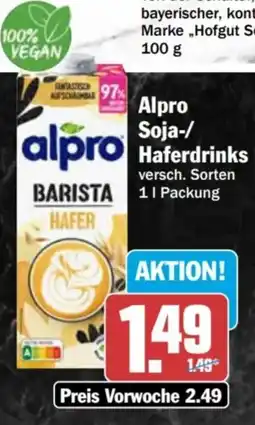 AEZ Alpro Soja-/ Haferdrinks Angebot