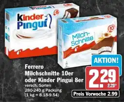 AEZ Ferrero Milchschnitte 10er oder Kinder Pingui 8er Angebot