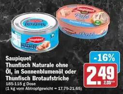 AEZ Saupiquet Thunfisch Naturale ohne Öl, in Sonnenblumenöl oder Thunfisch Brotaufstriche Angebot